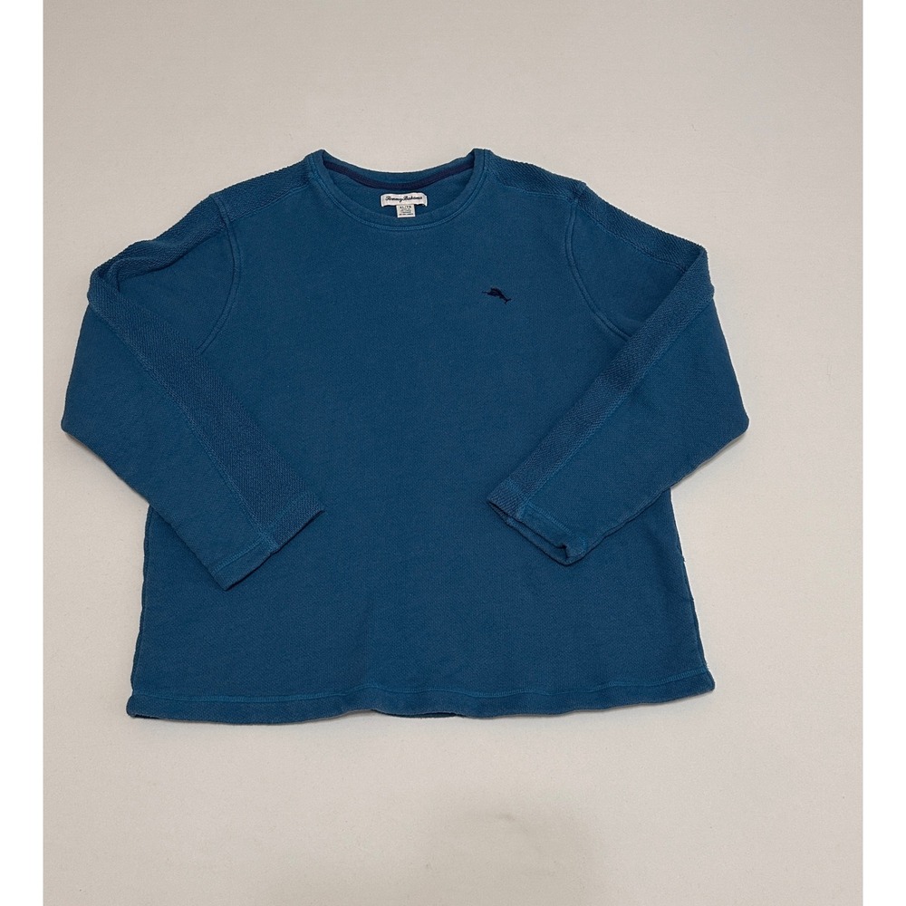 Tommy Bahama Mens XL Blue Long Sleeve Sweatshirt Pullover Marlin Logo